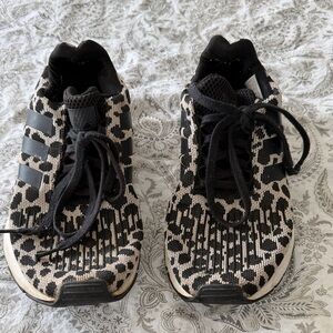 adidas Leopard Knit Runners - Black & Cream